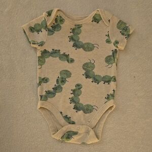 Old Navy Green Caterpillar Print Bodysuit